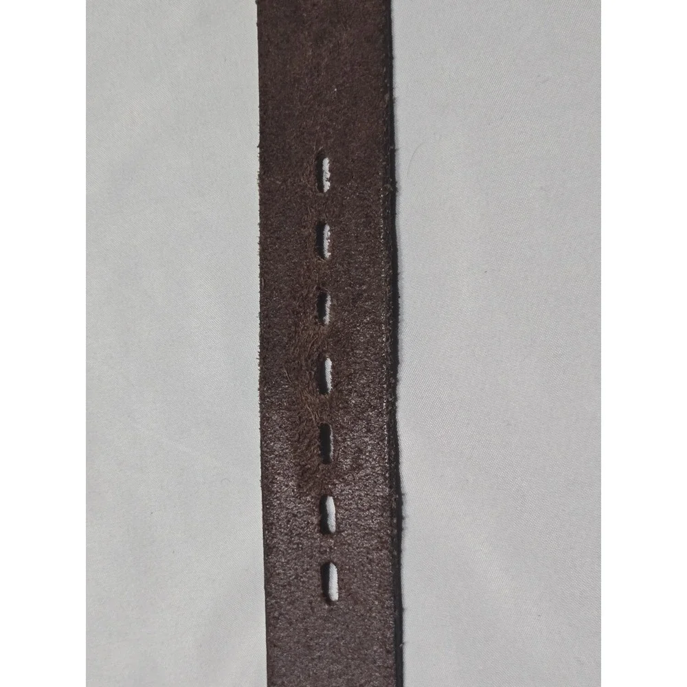 Buxton Leather Reflective Work Belt Size 52 Brown Silver 1.25